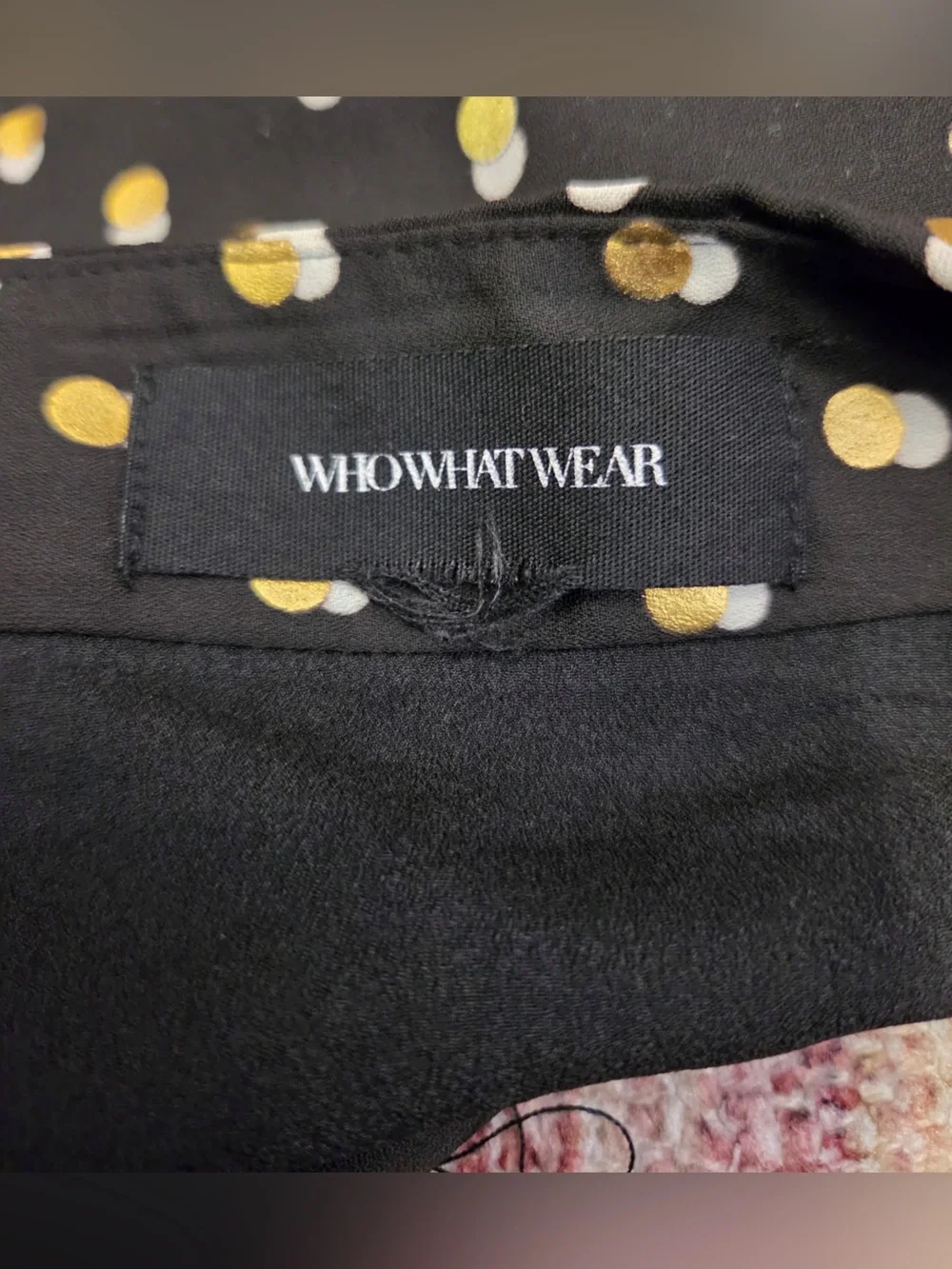 Who what wear gold polka dot midi skirt A line fit and flare size 6
